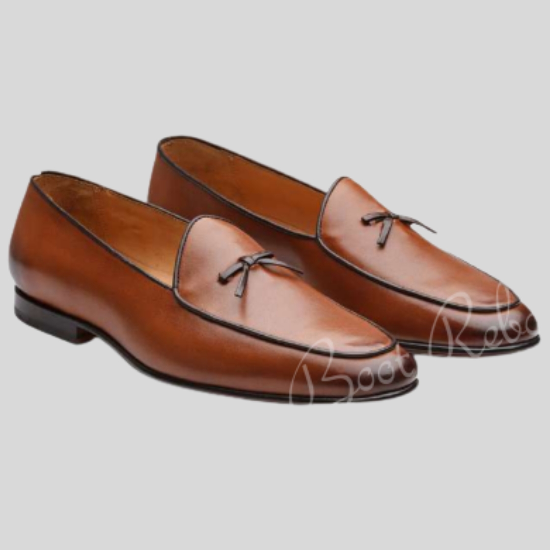 Leather Belgian Loafers Shoes